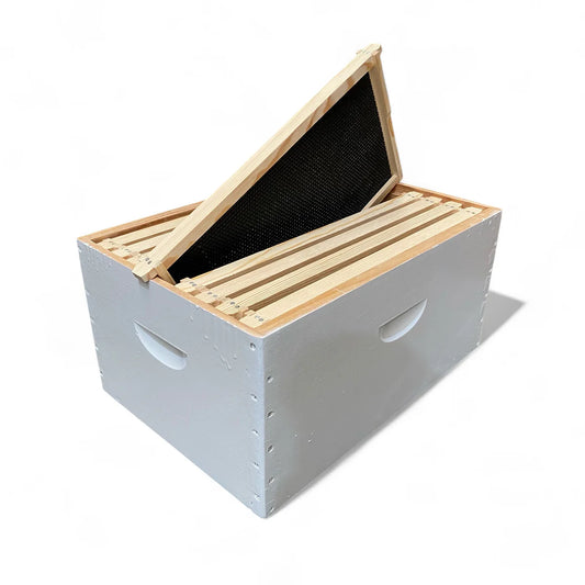 Full Depth Premium Assembled Super (Wax Dipped & Painted) w/ Assembled Frames with Waxed Plastic Foundation - 10 Frame
